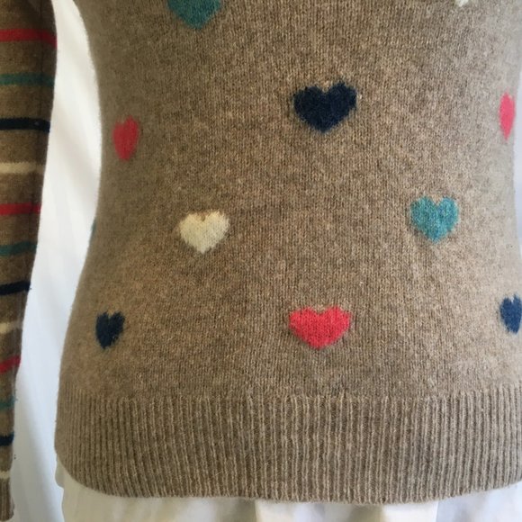 Telluride Clothing Co Stripe Heart Sweater Vintage Womens Sm Fine Merino Wool - Picture 5 of 13